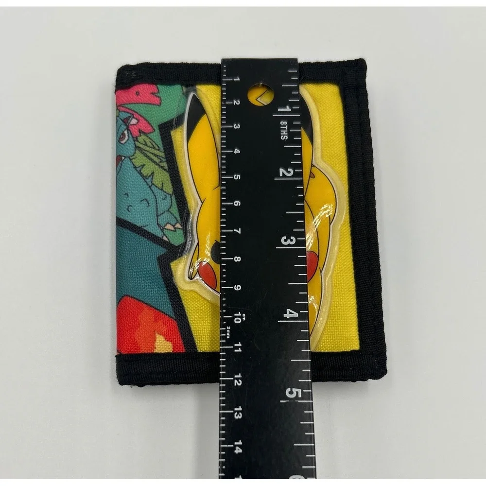 Pokemon Kids Trifold Nylon Wallet Pikachu Charizard Blastoise‎ Venusaur Black